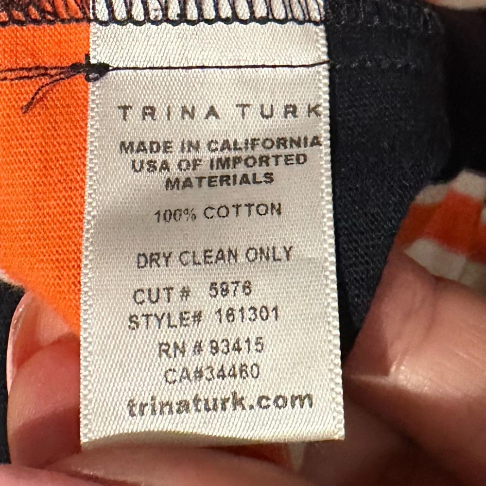 TRINA TURK STRIPED BOATNECK PULLOVER COTTON MINI DRESS S